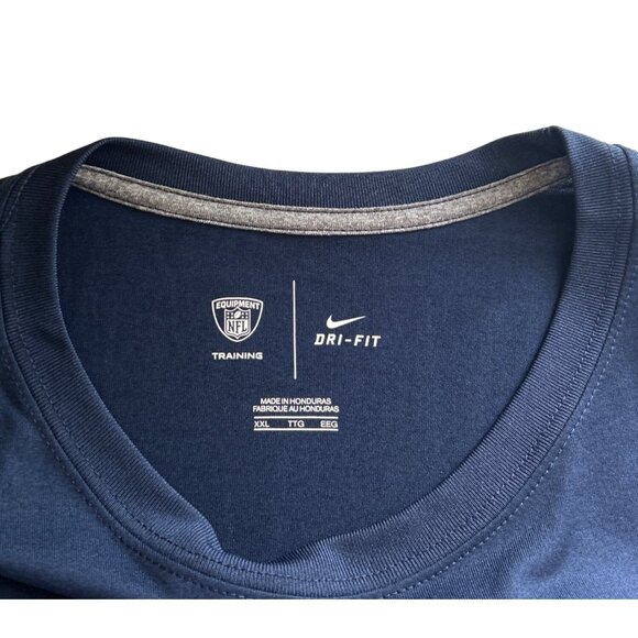 Nike Dri-Fit NFL Patriots Mens Training Shirt XXL Navy Blue 100% Polyester - Picture 3 of 6